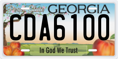GA license plate CDA6100