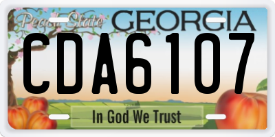 GA license plate CDA6107