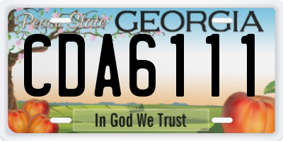 GA license plate CDA6111