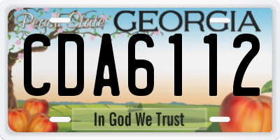 GA license plate CDA6112