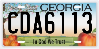 GA license plate CDA6113