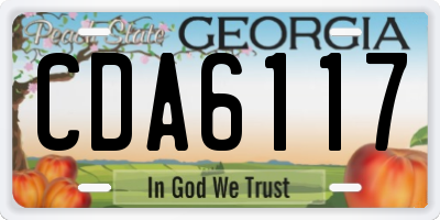GA license plate CDA6117