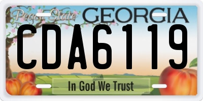 GA license plate CDA6119