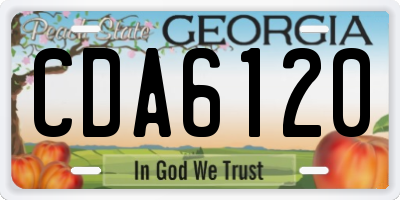 GA license plate CDA6120
