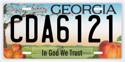 GA license plate CDA6121