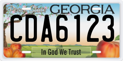 GA license plate CDA6123