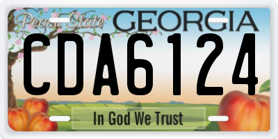 GA license plate CDA6124