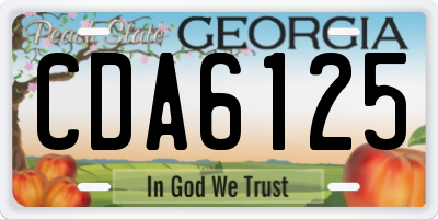 GA license plate CDA6125