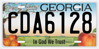 GA license plate CDA6128