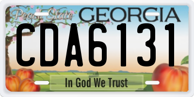 GA license plate CDA6131