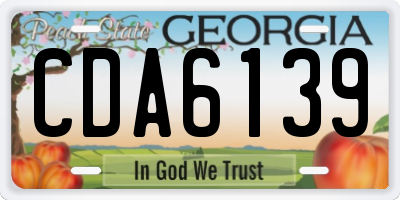 GA license plate CDA6139