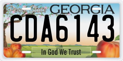 GA license plate CDA6143