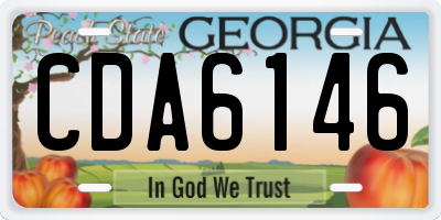 GA license plate CDA6146
