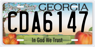 GA license plate CDA6147