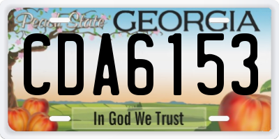 GA license plate CDA6153