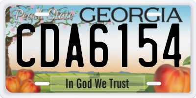 GA license plate CDA6154