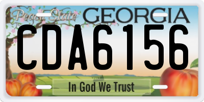 GA license plate CDA6156