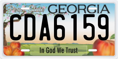 GA license plate CDA6159