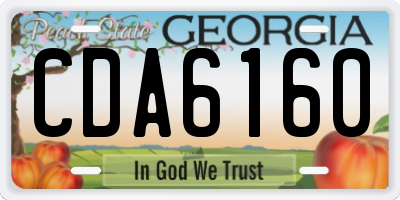 GA license plate CDA6160