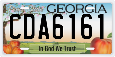 GA license plate CDA6161