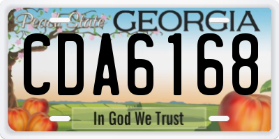 GA license plate CDA6168