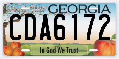 GA license plate CDA6172