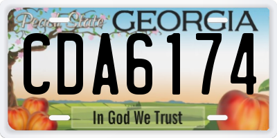 GA license plate CDA6174