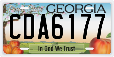 GA license plate CDA6177