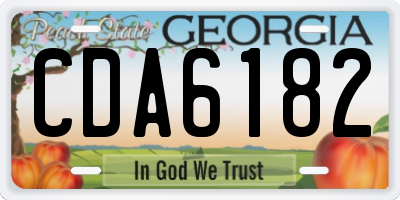 GA license plate CDA6182