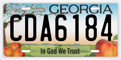 GA license plate CDA6184