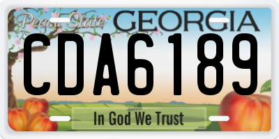 GA license plate CDA6189