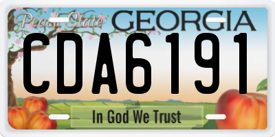 GA license plate CDA6191
