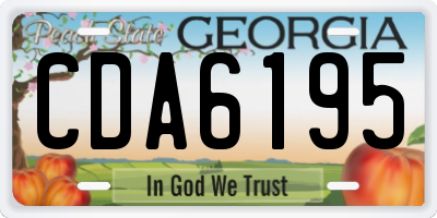 GA license plate CDA6195