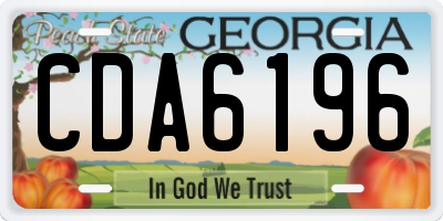 GA license plate CDA6196