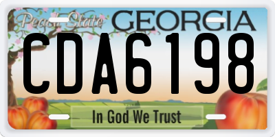 GA license plate CDA6198
