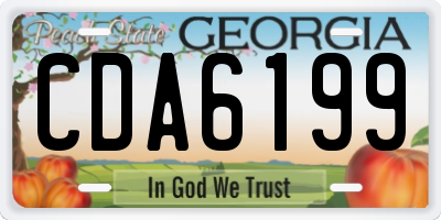 GA license plate CDA6199