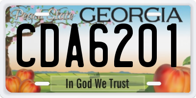 GA license plate CDA6201