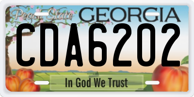 GA license plate CDA6202