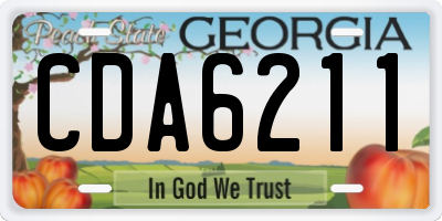 GA license plate CDA6211