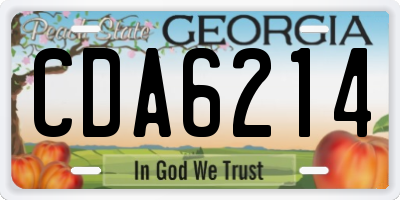 GA license plate CDA6214