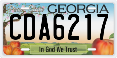 GA license plate CDA6217