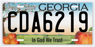 GA license plate CDA6219