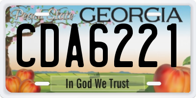 GA license plate CDA6221