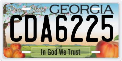 GA license plate CDA6225
