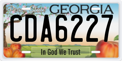GA license plate CDA6227