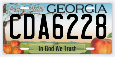 GA license plate CDA6228