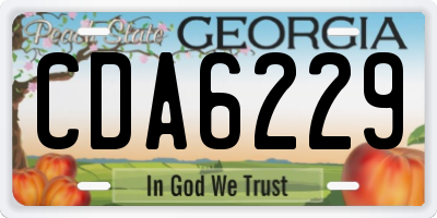 GA license plate CDA6229