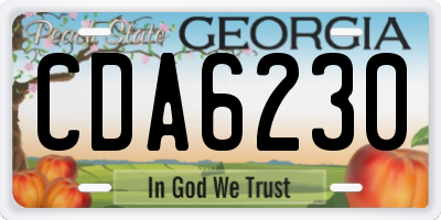 GA license plate CDA6230