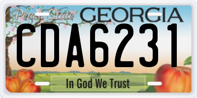 GA license plate CDA6231