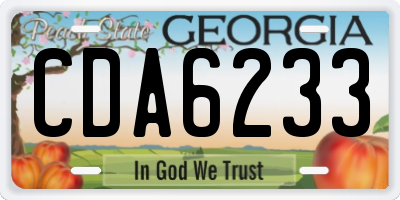GA license plate CDA6233